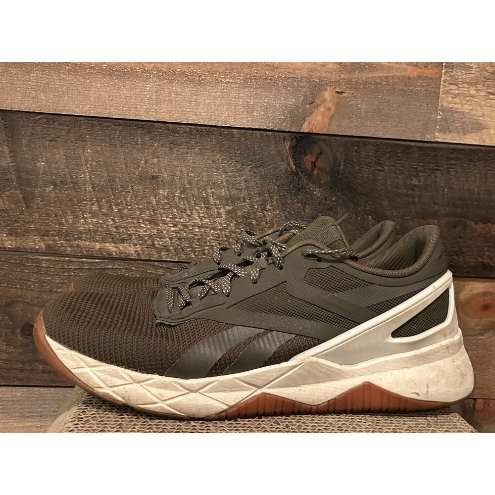 Men's Size 12- Reebok Nanoflex TR Army Green Gum training shoes sneakers fitness